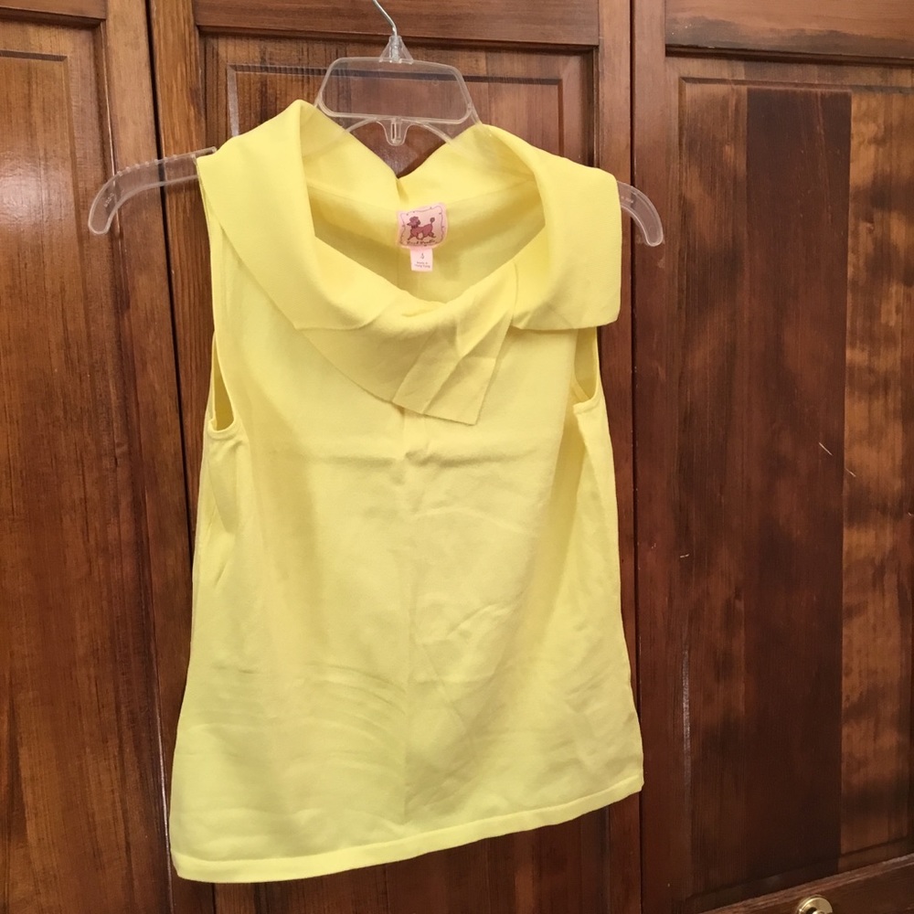 Bright Pink Poodle sleeveless blouse, size S, NWT,